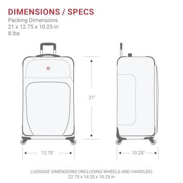 SwissGear Sion Softside Expandable Luggage, Blue, Carry-On 21-Inch