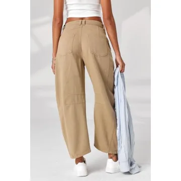 GREAIDEA Wide Leg Mid Rise Barrel Jeans for Women