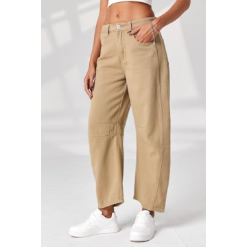 GREAIDEA Wide Leg Mid Rise Barrel Jeans for Women
