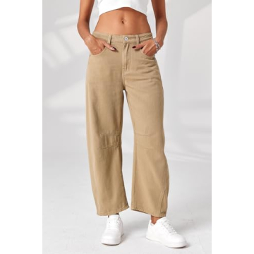 GREAIDEA Wide Leg Mid Rise Barrel Jeans for Women
