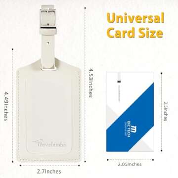 Travelambo Luggage Tags for Suitcases Faux Leather Privacy Protection 2 Pack Bag Tags Travel Accesso...