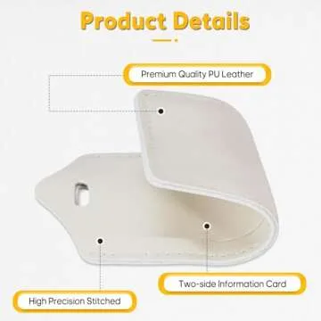 Travelambo Luggage Tags for Suitcases Faux Leather Privacy Protection 2 Pack Bag Tags Travel Accessories Essential, Ivory