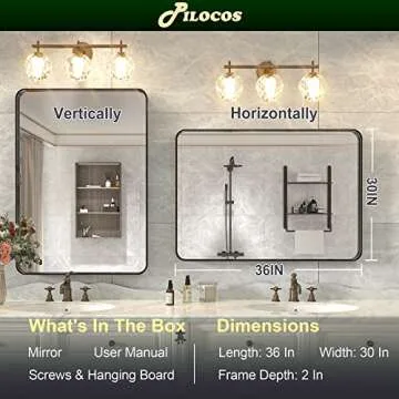 PILOCOS Stylish Black Bathroom Mirror - Elegant Design