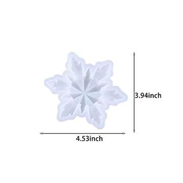 cdbz Snowflake Silicone Resin Casting Mold,3D Snowflake Silicone Resin Mold,Christmas Resin Molds,Resin Mold Snowflake for Jewelry Pendant,DIY Xmas for Resin Epoxy Winter Home Decoration 2PC
