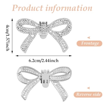 WLLHYF Rhinestone Shoe Clips - Sparkling Bow Heels