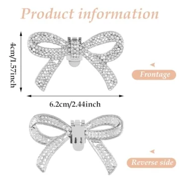 WLLHYF Rhinestone Shoe Clips - Sparkling Bow Heels