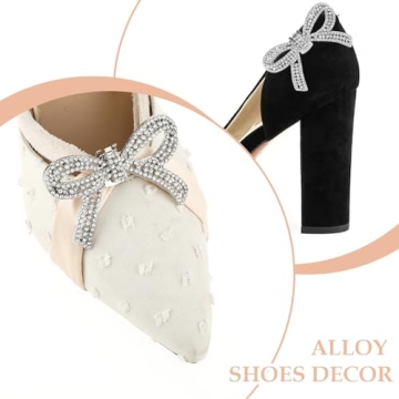 WLLHYF Rhinestone Shoe Clips - Sparkling Bow Heels