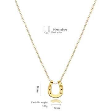 Message Card Bar Pendant Necklace for Women Friendship Horseshoe Good Luck Elephant Pendant Chain Ne...