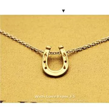Message Card Bar Pendant Necklace for Women Friendship Horseshoe Good Luck Elephant Pendant Chain Necklace with Gift Card
