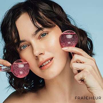 FRAÎCHEUR ICE Globes | Frozen Cryo Roller for Cold Facial Massage | Skincare Cooling Glass Massager...