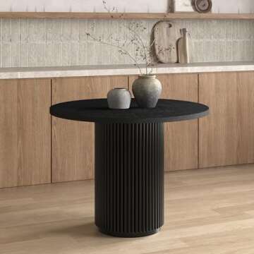 Round Dining Table Modern Wood Kitchen Table for Dining Room Leisure Coffee Table