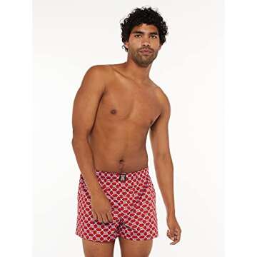 Savage X Fenty, Men's, Savage X Boxers, Henna Red Monogram Print, M