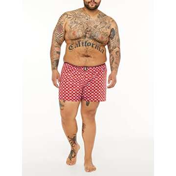 Savage X Fenty, Men's, Savage X Boxers, Henna Red Monogram Print, M