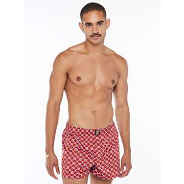 Savage X Fenty, Men's, Savage X Boxers, Henna Red Monogram Print, M