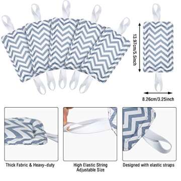 6 Pieces Door Silencer Door Jammer Door Closer Cushion with Elastic Straps Nursery Door Stopper for Reducing Noise Quiet Doors (Grey V-Shaped)