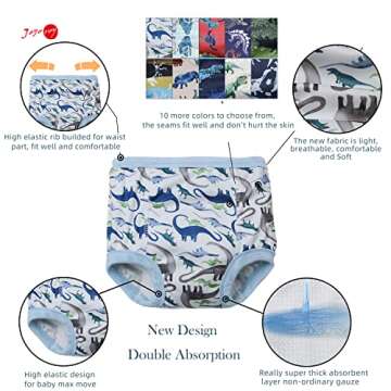 Joyo roy 10Pcs Potty Training Underwear for Boys 5t Underwear Boys Training Panties Training Pants 4...