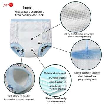 Joyo roy 10Pcs Potty Training Underwear for Boys 5t Underwear Boys Training Panties Training Pants 4t-5t Boys Toilet Training Pants Pull Up 5t Boys Underwear Training Pants Toddler Boy Underwear 5t