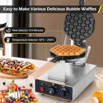 Dyna-Living 180° Rotating Bubble Waffle Maker - 1400W