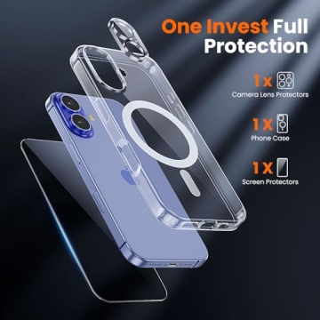 Toushion 3 in 1 MagSafe Clear Case for iPhone 16 Plus