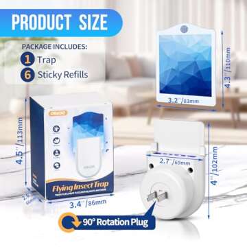 Flying Insect Trap with Blue Light for Indoor Use