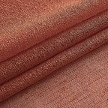 KOUFALL Terracotta Sheer Curtains 84 Inches Long for Living Room 2 Panels Set Tab Top Linen Woven Textured Light Filtering Semi Transparent Rust Colored Curtains for Bedroom Girls 52x84 Inch Length