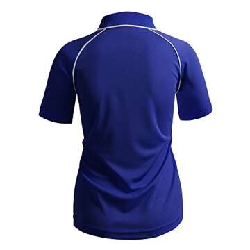 CLOVERY Functional Coolmax Moisture Wicking Short Sleeve Zipup Polo Shirt Cobalt 3XL