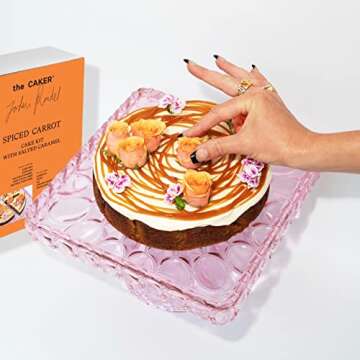 Spiced Carrot w Salted Caramel Cake Kit by The Caker | Luxury Boxed Cake Mixes | Non-GMO | Decoratio...