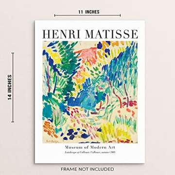 Sincerely, Not Henri Matisse Art Print Landscape at Collioure Gallery Exhibition Poster 11"x14" UNFRAMED Modern Artwork for Bedroom Bathroom or Living Room Gallery Wall Decor (OPTION 4)