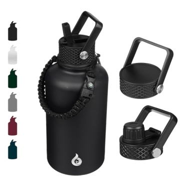 Insulated 64oz Water Bottles with Straw & Handle