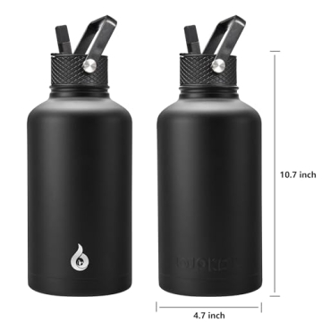 Insulated 64oz Water Bottles with Straw & Handle