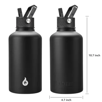 Insulated 64oz Water Bottles with Straw & Handle