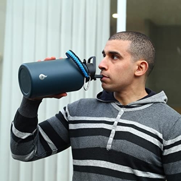 Insulated 64oz Water Bottles with Straw & Handle