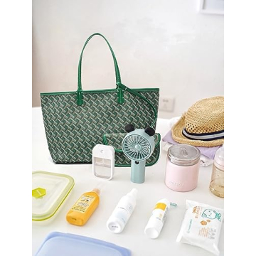 Stylish Women's Puffer Tote Handbags 3-piece Set in Green