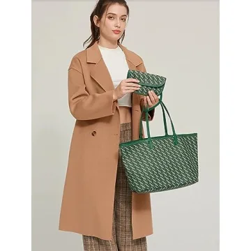 Stylish Women's Puffer Tote Handbags 3-piece Set in Green