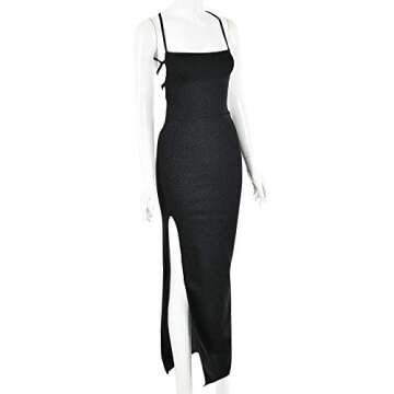 Sexy Glitter Bodycon Maxi Dress for Parties and Clubs