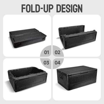 YUANHAO Black Flip Down Top Loading EPP Insulated Food Pan Carrier, 8" Deep Full-Size Pan Max Capaci...