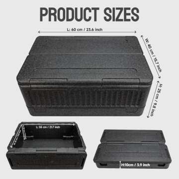 YUANHAO Black Flip Down Top Loading EPP Insulated Food Pan Carrier, 8" Deep Full-Size Pan Max Capacity
