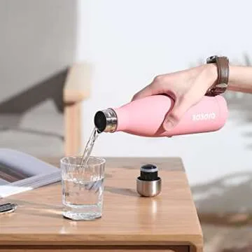 17oz Insulated Steel Water Bottle Keep Drinks Cold & Hot