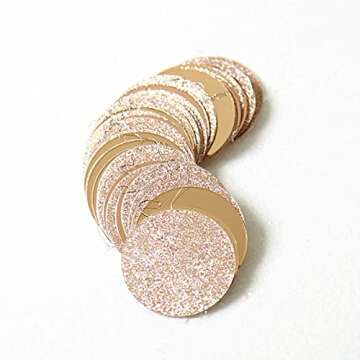 Decor365 Champagne Gold Birthday Decorations Glitter Dot Garland Circle Streamers Banner Backdrop Baby Showers Bridal Showers Christmas New Year Eve Anniversaries Graduations Holiday Parties Decor