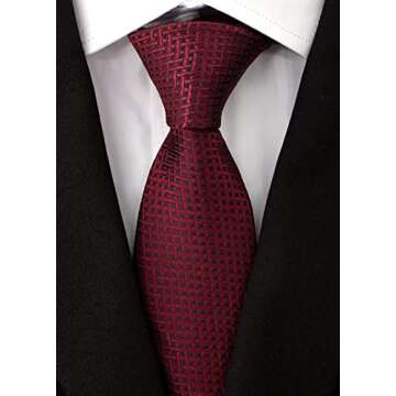 Adulove Men's Necktie Classic Silk Tie Woven Jacquard Neck Ties 6 PCS