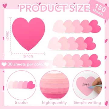 150 Pcs Heart Index Cards - Cute and Functional Note Cards