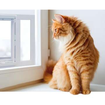 Ideal Pet Products Aluminum Sash Window Pet Door, Adjustable to Fit Window Widths from 33" to 38", M...