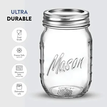 Paksh Novelty Mason Jars 16 oz - 6-Pack Airtight Containers