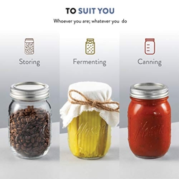 Paksh Novelty Mason Jars 16 oz - 6-Pack Airtight Containers