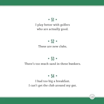 501 Funny Golf Shot Excuses Book Golfer Gag Gift