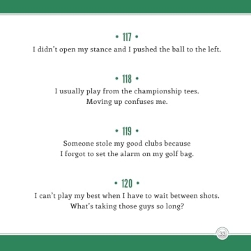 501 Funny Golf Shot Excuses Book Golfer Gag Gift