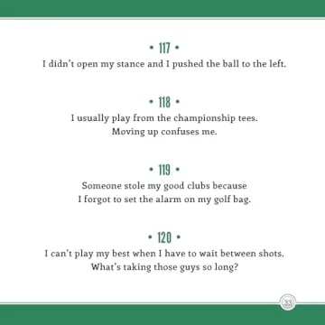 501 Funny Golf Shot Excuses Book Golfer Gag Gift