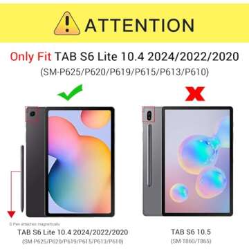 ZtotopCases for Galaxy Tab S6 Lite 10.4 inch Case 2024/2022/2020 with Pen Holder, Auto Wake/Sleep, T...