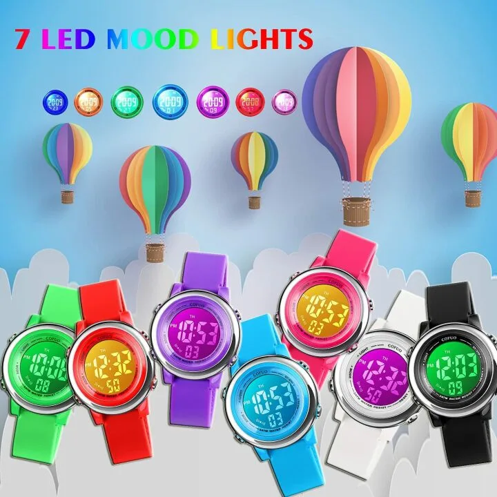Waterproof Kids Digital Sports Watch with Alarm
