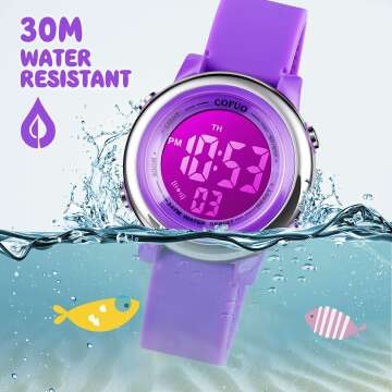 Waterproof Kids Digital Sports Watch with Alarm